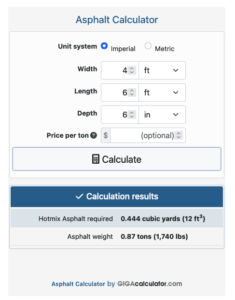 asphalt calculator