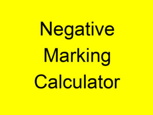 Negative Marking Calculator